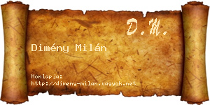 Dimény Milán névjegykártya
