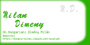 milan dimeny business card